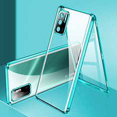 Custodia Lusso Alluminio Laterale Specchio 360 Gradi Cover P02 per Xiaomi Redmi Note 10 5G Verde