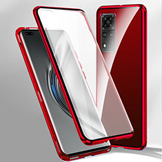 Custodia Lusso Alluminio Laterale Specchio 360 Gradi Cover P02 per Xiaomi Redmi Note 11 Pro+ Plus 5G Rosso