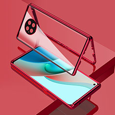 Custodia Lusso Alluminio Laterale Specchio 360 Gradi Cover P02 per Xiaomi Redmi Note 9 5G Viola