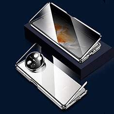 Custodia Lusso Alluminio Laterale Specchio 360 Gradi Cover P03 per Huawei Mate X5 Argento