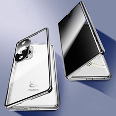 Custodia Lusso Alluminio Laterale Specchio 360 Gradi Cover P03 per Huawei Nova 11 Pro Argento