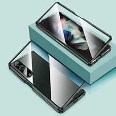 Custodia Lusso Alluminio Laterale Specchio 360 Gradi Cover P03 per Samsung Galaxy Z Fold4 5G Verde