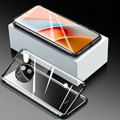 Custodia Lusso Alluminio Laterale Specchio 360 Gradi Cover P03 per Xiaomi Mi 10i 5G Nero