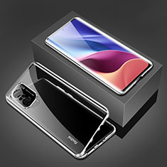 Custodia Lusso Alluminio Laterale Specchio 360 Gradi Cover P03 per Xiaomi Mi 11X 5G Argento