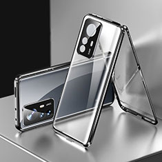 Custodia Lusso Alluminio Laterale Specchio 360 Gradi Cover P03 per Xiaomi Mi 12T Pro 5G Nero