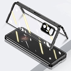 Custodia Lusso Alluminio Laterale Specchio 360 Gradi Cover P03 per Xiaomi Mix Fold 5G Nero