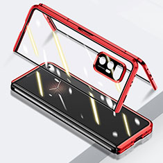 Custodia Lusso Alluminio Laterale Specchio 360 Gradi Cover P03 per Xiaomi Mix Fold 5G Rosso