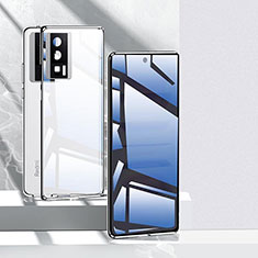 Custodia Lusso Alluminio Laterale Specchio 360 Gradi Cover P03 per Xiaomi Poco F5 Pro 5G Argento