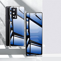 Custodia Lusso Alluminio Laterale Specchio 360 Gradi Cover P03 per Xiaomi Poco F5 Pro 5G Nero