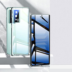 Custodia Lusso Alluminio Laterale Specchio 360 Gradi Cover P03 per Xiaomi Poco F5 Pro 5G Verde