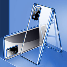 Custodia Lusso Alluminio Laterale Specchio 360 Gradi Cover P03 per Xiaomi Poco X3 GT 5G Blu