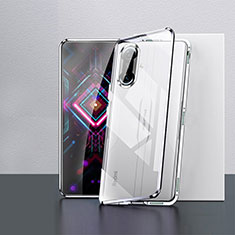 Custodia Lusso Alluminio Laterale Specchio 360 Gradi Cover P03 per Xiaomi Redmi K40 Gaming 5G Argento