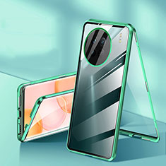 Custodia Lusso Alluminio Laterale Specchio 360 Gradi Cover P04 per OnePlus 11 5G Verde