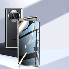 Custodia Lusso Alluminio Laterale Specchio 360 Gradi Cover P05 per Huawei Mate X3 Nero