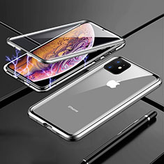 Custodia Lusso Alluminio Laterale Specchio 360 Gradi Cover per Apple iPhone 11 Argento