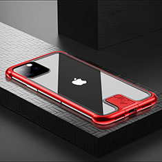 Custodia Lusso Alluminio Laterale Specchio 360 Gradi Cover per Apple iPhone 11 Pro Max Rosso