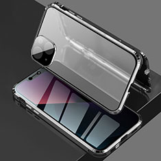 Custodia Lusso Alluminio Laterale Specchio 360 Gradi Cover per Apple iPhone 13 Nero