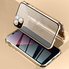 Custodia Lusso Alluminio Laterale Specchio 360 Gradi Cover per Apple iPhone 13 Oro