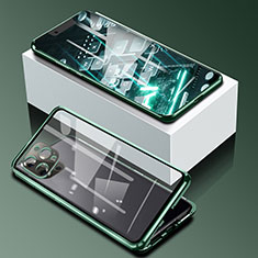 Custodia Lusso Alluminio Laterale Specchio 360 Gradi Cover per Apple iPhone 13 Pro Max Verde