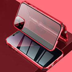 Custodia Lusso Alluminio Laterale Specchio 360 Gradi Cover per Apple iPhone 13 Rosso