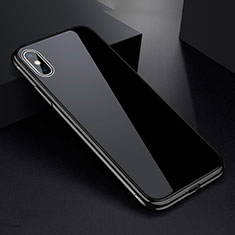 Custodia Lusso Alluminio Laterale Specchio 360 Gradi Cover per Apple iPhone X Nero