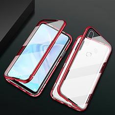 Custodia Lusso Alluminio Laterale Specchio 360 Gradi Cover per Huawei Enjoy 10 Plus Rosso