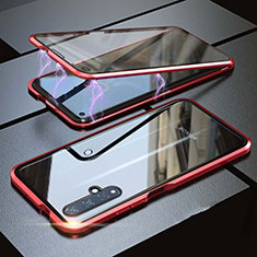 Custodia Lusso Alluminio Laterale Specchio 360 Gradi Cover per Huawei Honor 20S Rosso