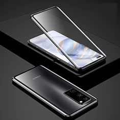 Custodia Lusso Alluminio Laterale Specchio 360 Gradi Cover per Huawei Honor 30 Pro Nero