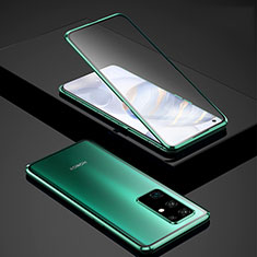 Custodia Lusso Alluminio Laterale Specchio 360 Gradi Cover per Huawei Honor 30 Verde