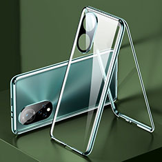 Custodia Lusso Alluminio Laterale Specchio 360 Gradi Cover per Huawei Honor 50 Pro 5G Verde