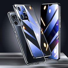 Custodia Lusso Alluminio Laterale Specchio 360 Gradi Cover per Huawei Honor 60 SE 5G Nero