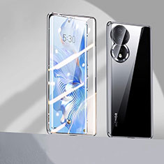 Custodia Lusso Alluminio Laterale Specchio 360 Gradi Cover per Huawei Honor 80 5G Nero