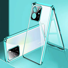 Custodia Lusso Alluminio Laterale Specchio 360 Gradi Cover per Huawei Honor 80 SE 5G Verde
