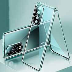 Custodia Lusso Alluminio Laterale Specchio 360 Gradi Cover per Huawei Honor 90 Pro 5G Verde