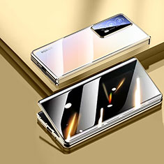 Custodia Lusso Alluminio Laterale Specchio 360 Gradi Cover per Huawei Honor Magic V2 5G Oro