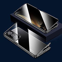 Custodia Lusso Alluminio Laterale Specchio 360 Gradi Cover per Huawei Honor Magic Vs Ultimate 5G Nero