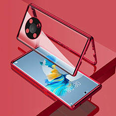 Custodia Lusso Alluminio Laterale Specchio 360 Gradi Cover per Huawei Honor Magic4 Lite 5G Rosso