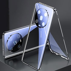 Custodia Lusso Alluminio Laterale Specchio 360 Gradi Cover per Huawei Honor Magic4 Pro 5G Nero