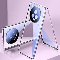 Custodia Lusso Alluminio Laterale Specchio 360 Gradi Cover per Huawei Honor Magic5 5G Lavanda