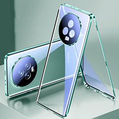 Custodia Lusso Alluminio Laterale Specchio 360 Gradi Cover per Huawei Honor Magic5 5G Verde