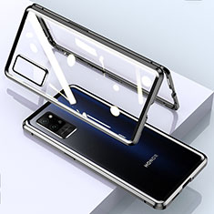 Custodia Lusso Alluminio Laterale Specchio 360 Gradi Cover per Huawei Honor Play4 Pro 5G Nero