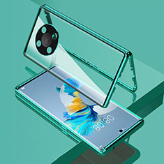 Custodia Lusso Alluminio Laterale Specchio 360 Gradi Cover per Huawei Honor X9 5G Verde