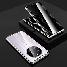 Custodia Lusso Alluminio Laterale Specchio 360 Gradi Cover per Huawei Mate 50 RS Argento