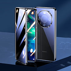 Custodia Lusso Alluminio Laterale Specchio 360 Gradi Cover per Huawei Mate 60 Pro Nero