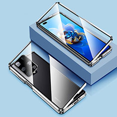 Custodia Lusso Alluminio Laterale Specchio 360 Gradi Cover per Huawei Mate X2 Argento