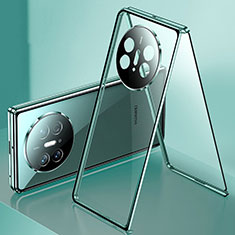 Custodia Lusso Alluminio Laterale Specchio 360 Gradi Cover per Huawei Mate X3 Verde