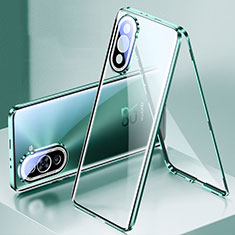Custodia Lusso Alluminio Laterale Specchio 360 Gradi Cover per Huawei Nova 10 Pro Verde