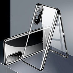 Custodia Lusso Alluminio Laterale Specchio 360 Gradi Cover per Huawei Nova 10z Nero
