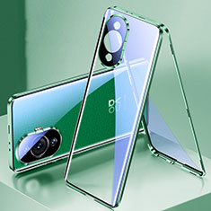 Custodia Lusso Alluminio Laterale Specchio 360 Gradi Cover per Huawei Nova 11 Pro Verde