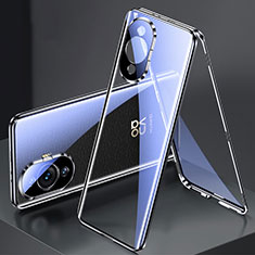 Custodia Lusso Alluminio Laterale Specchio 360 Gradi Cover per Huawei Nova 11 Ultra Nero